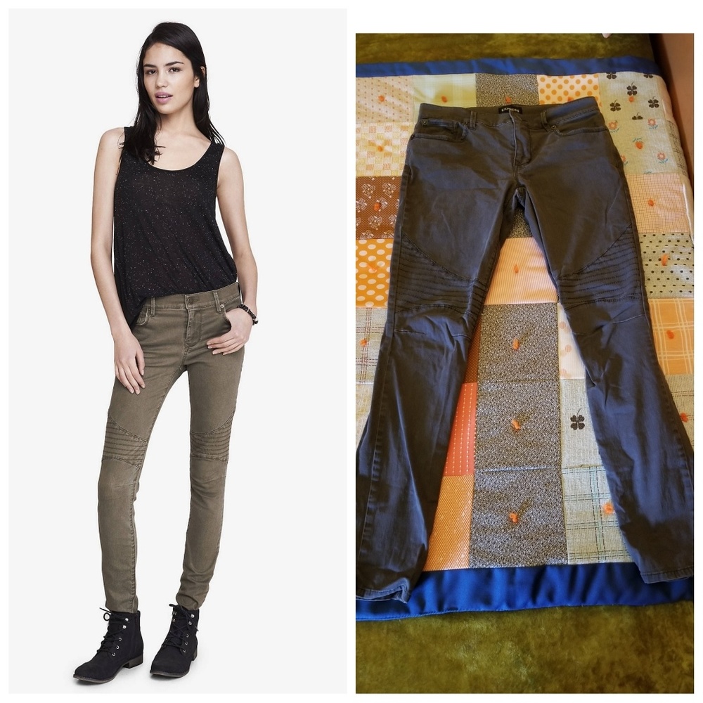 Express Mid Rise Moto Legging Jeans Gray